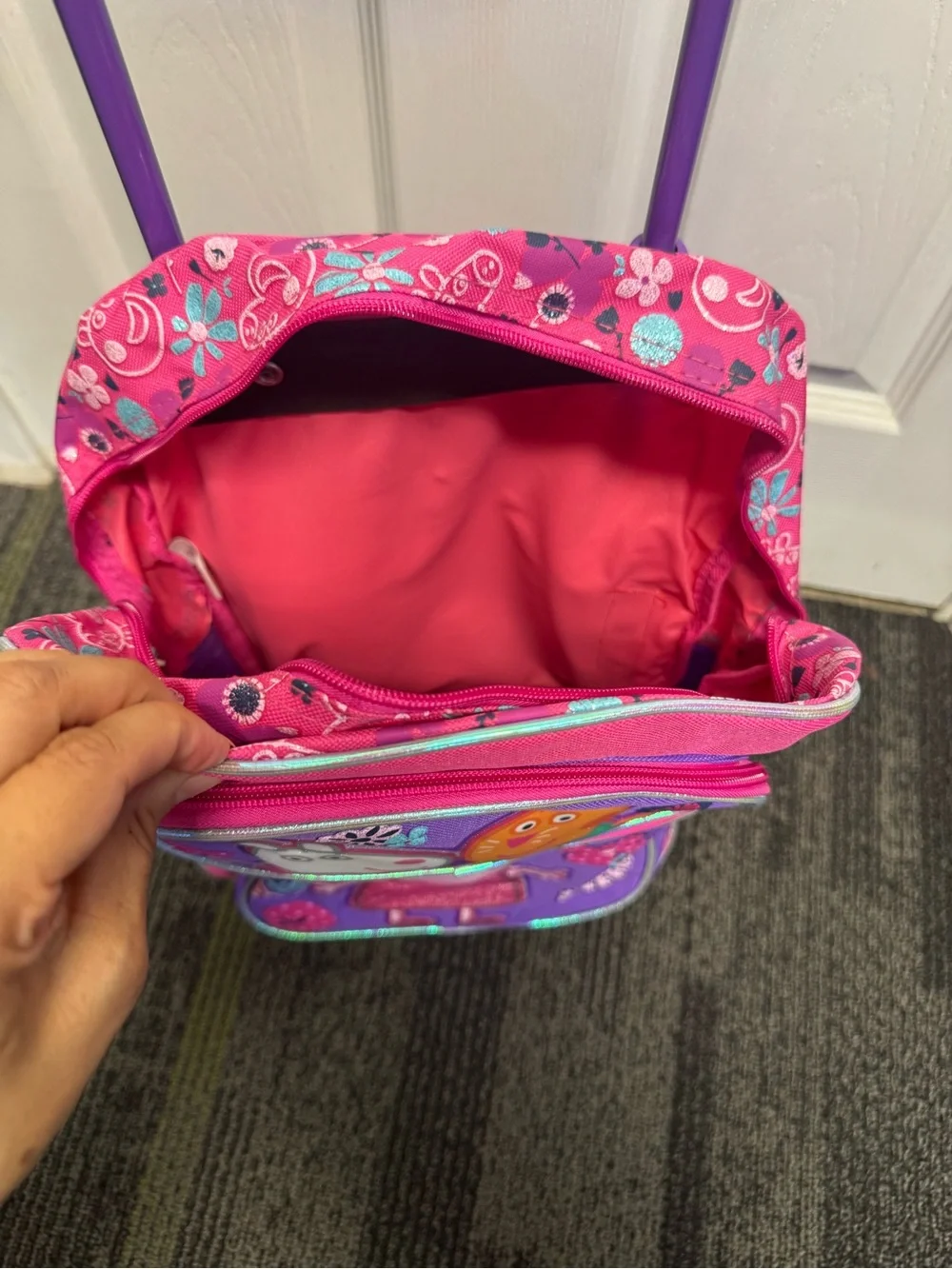 Vintage Y2K peppa Pig Rolling Luggage - Pink, Purple
